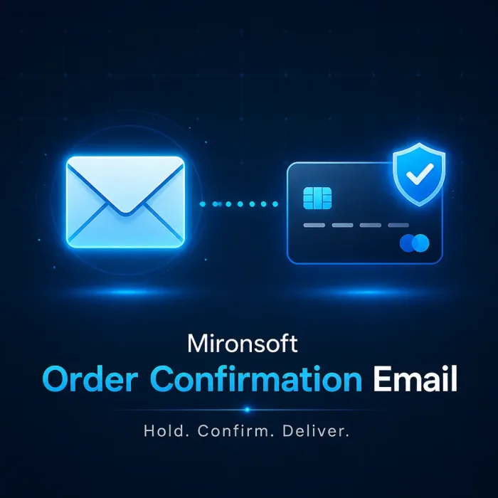Mironsoft Order Confirmation Email