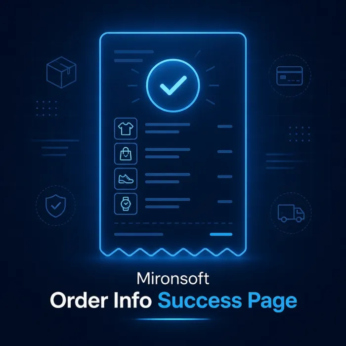 Mironsoft Order Info Success Page