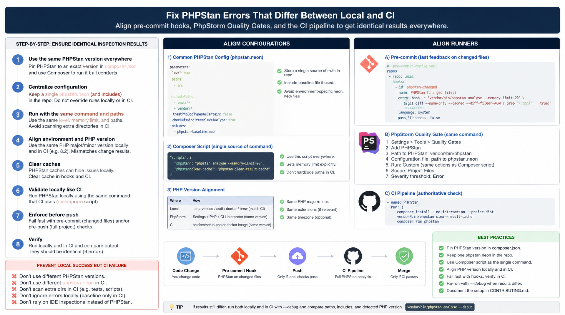 PhpStorm und CI/CD: wie lokale Checks und Pipeline-Checks zusammenpassen