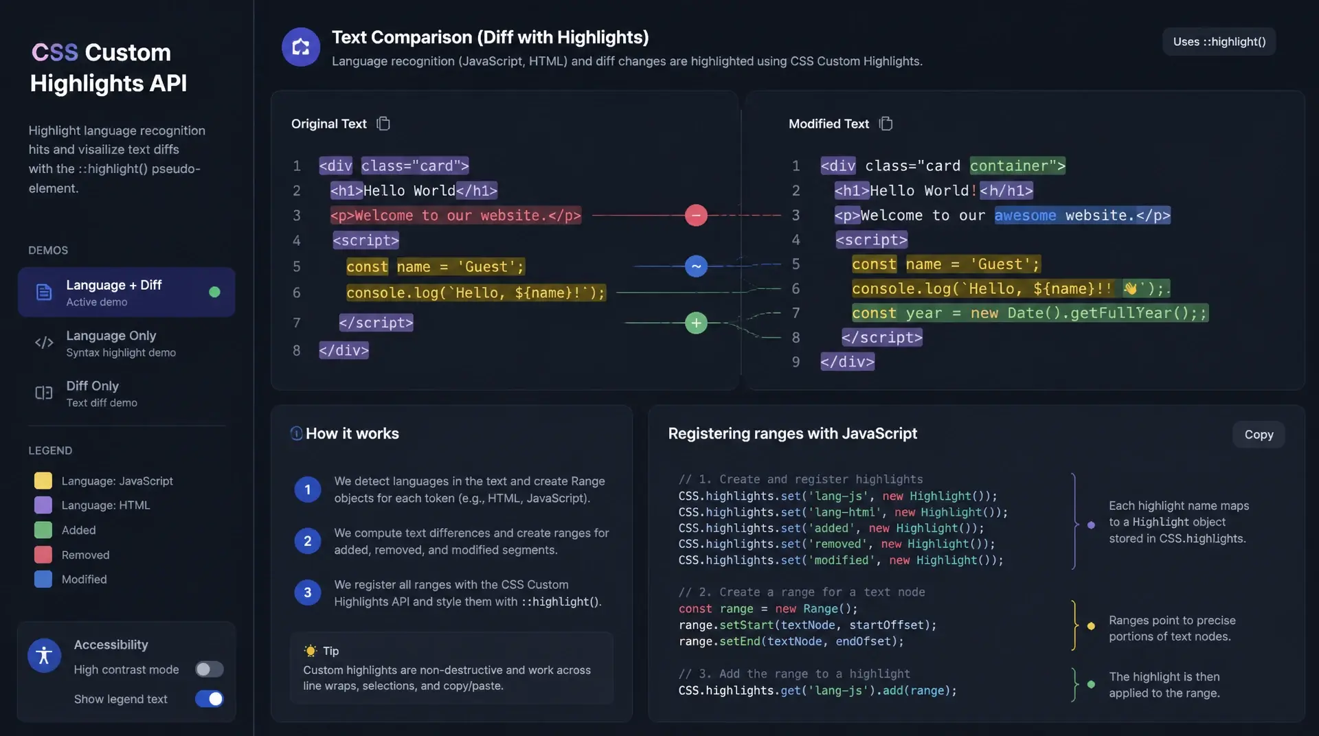 CSS Custom Highlights API – Text-Markierungen programmatisch stylen