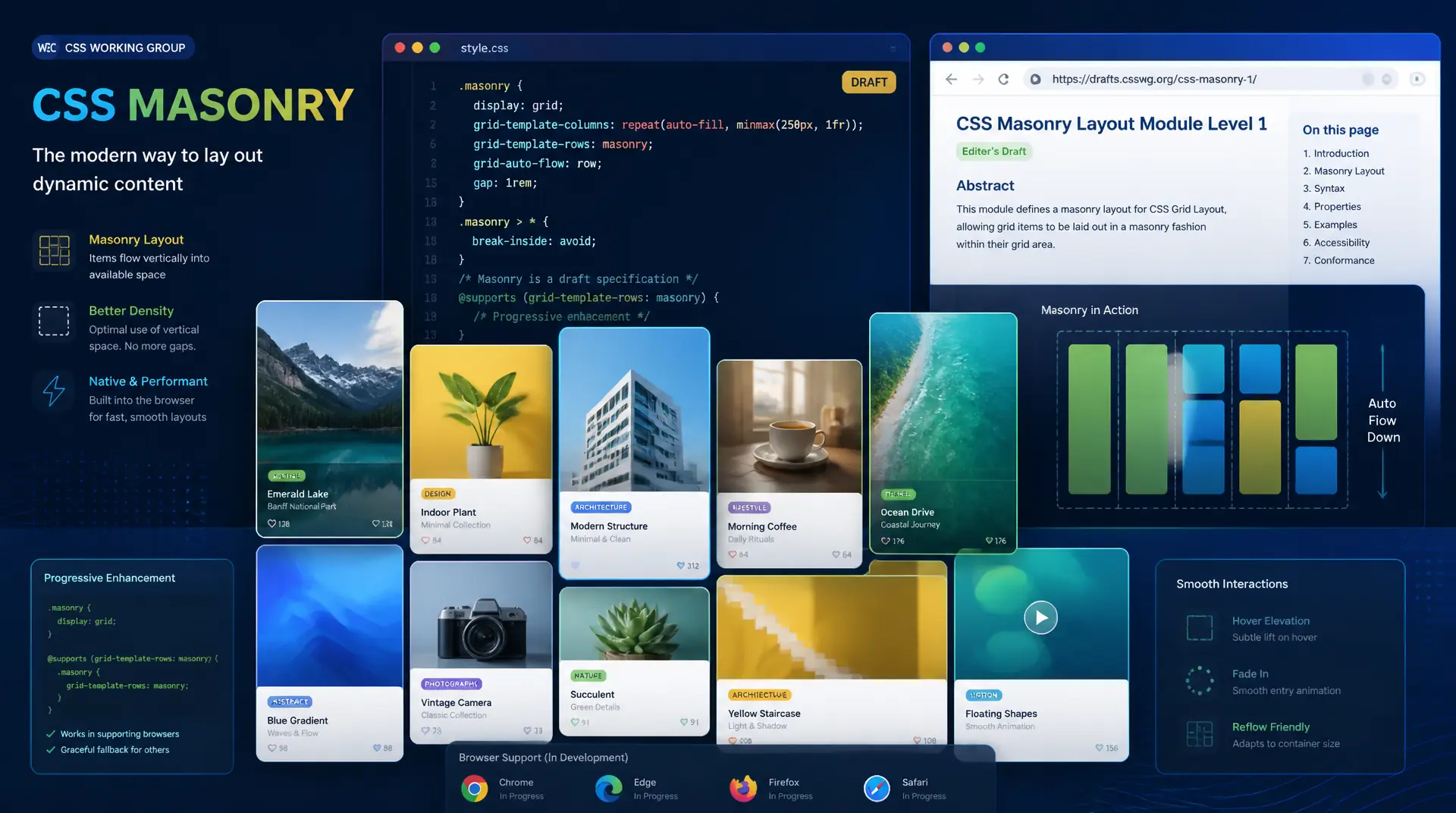 CSS Masonry Layout Draft – Pinterest-Layouts nativ im Browser