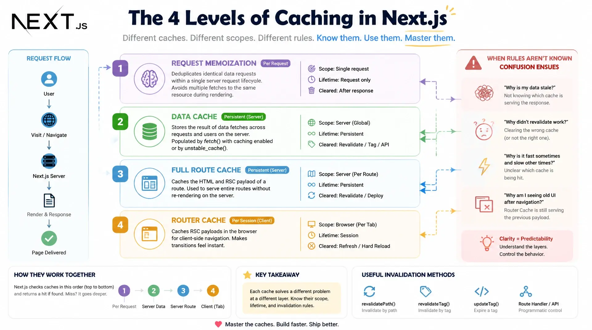 Next.js Caching: Die 4 Cache-Layer erklärt und entmystifiziert