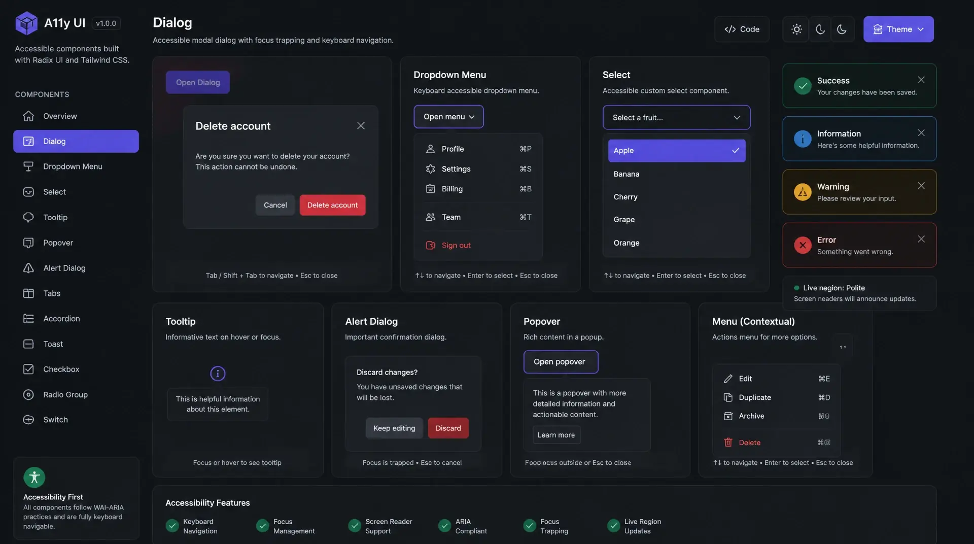 Radix UI: Headless Komponenten mit voller Accessibility