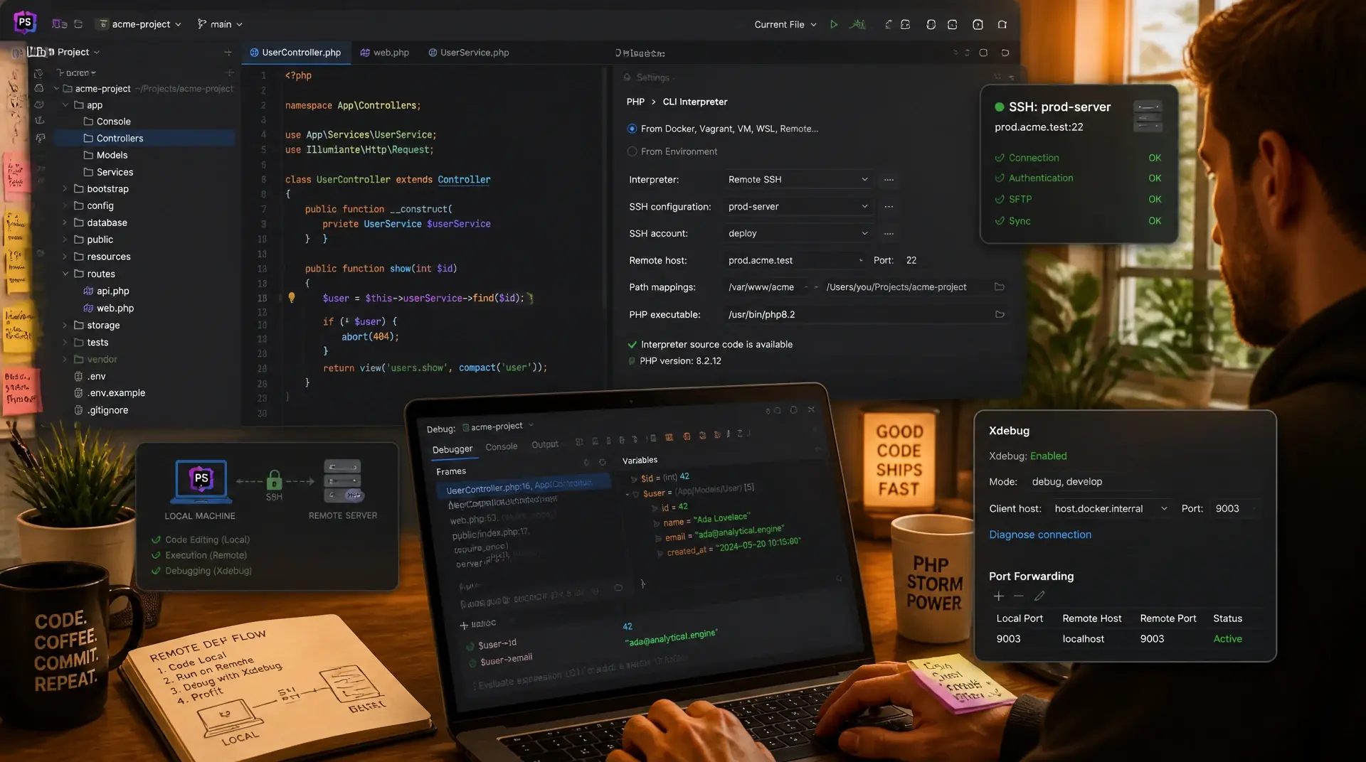 Remote Development und SSH-Workflows in PhpStorm
