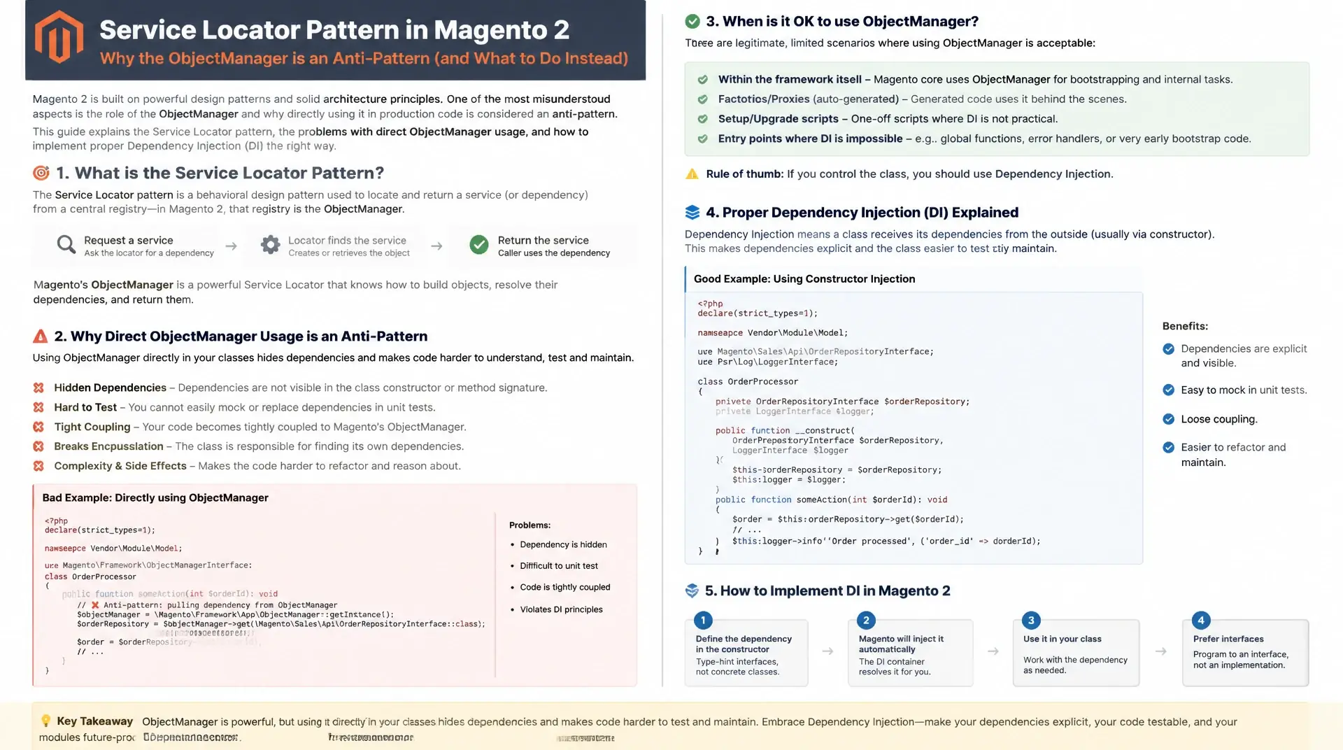 Service Locator & ObjectManager in Magento 2