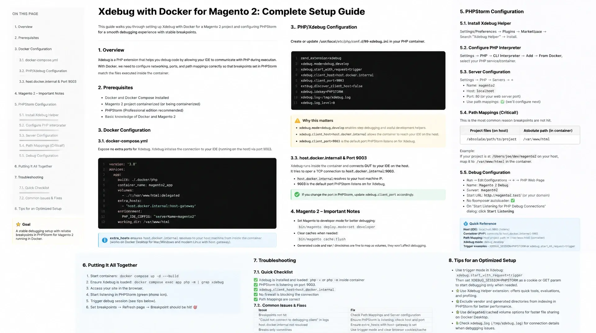 Xdebug in PHPStorm mit Docker stabil zum Laufen bringen