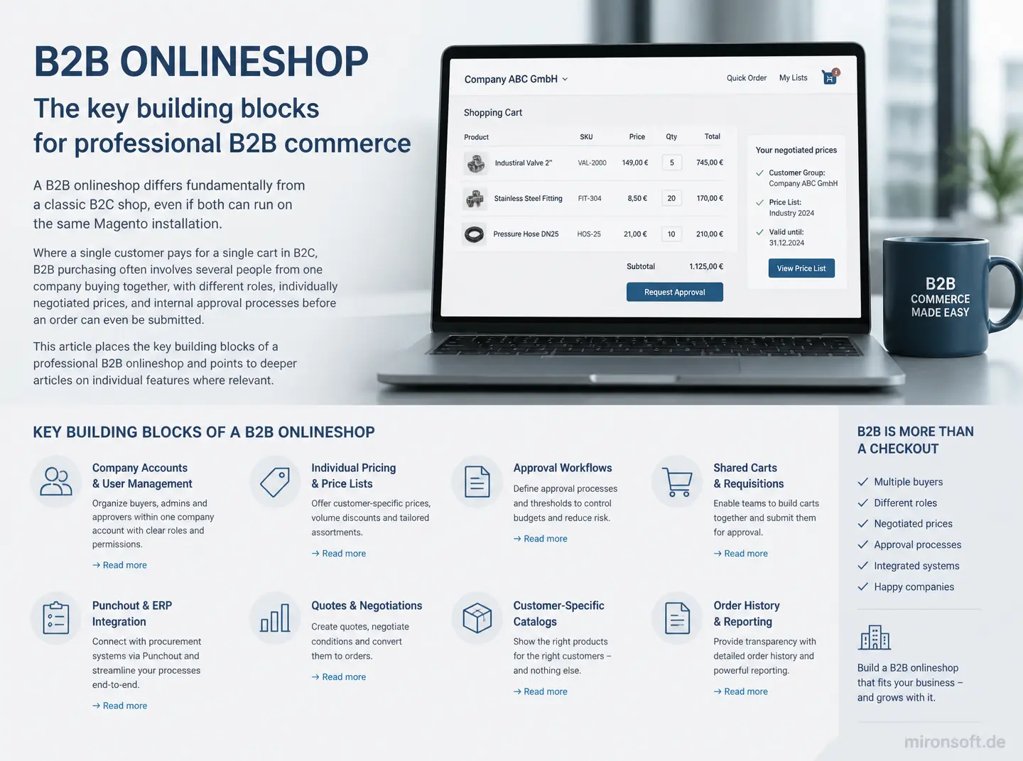 Building a B2B Onlineshop with Magento 2: Company Accounts, Tiered Pricing, and Approval Workflows
