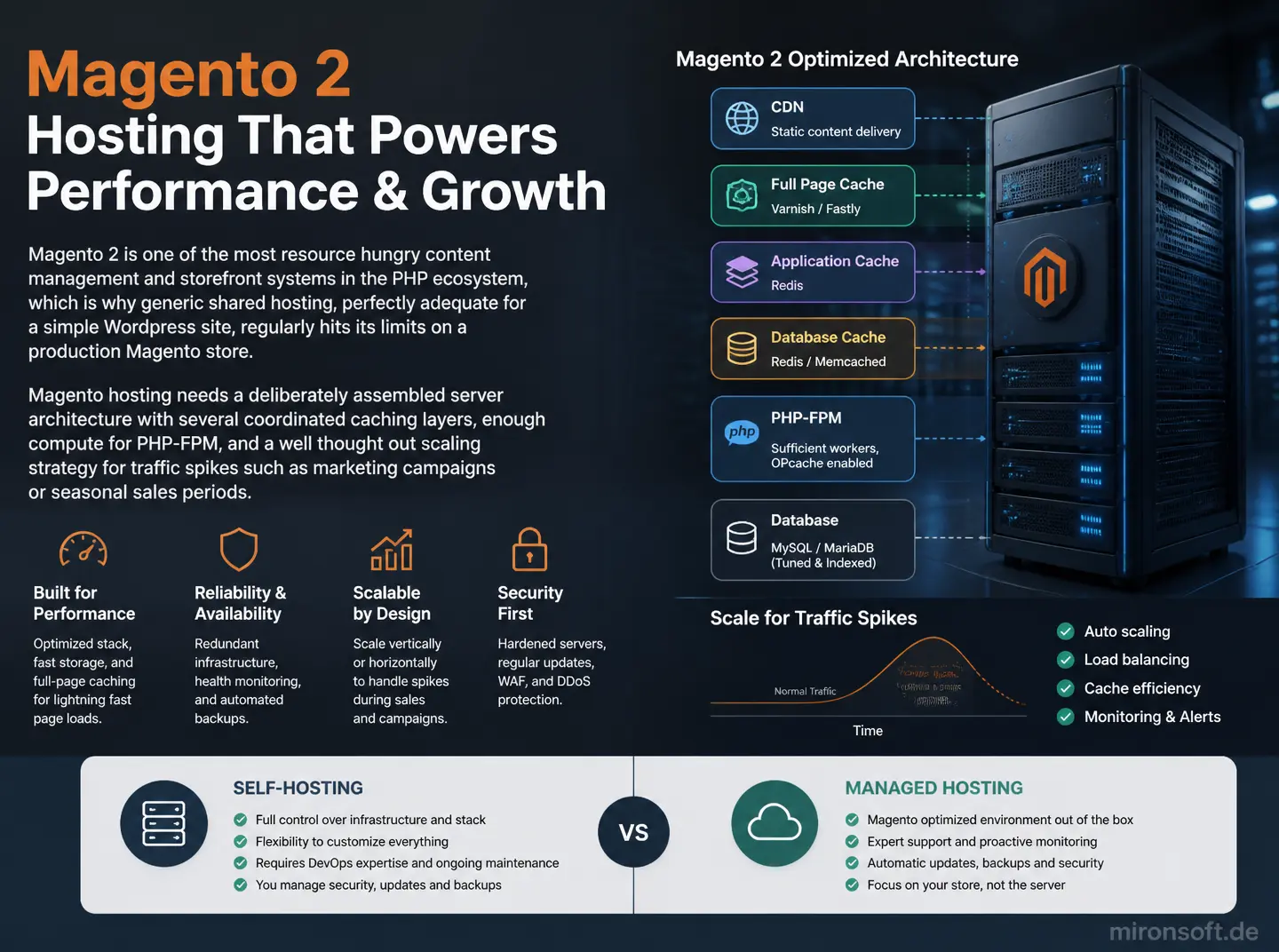 Magento 2 Hosting: Anforderungen an Performance, Skalierung und Sicherheit