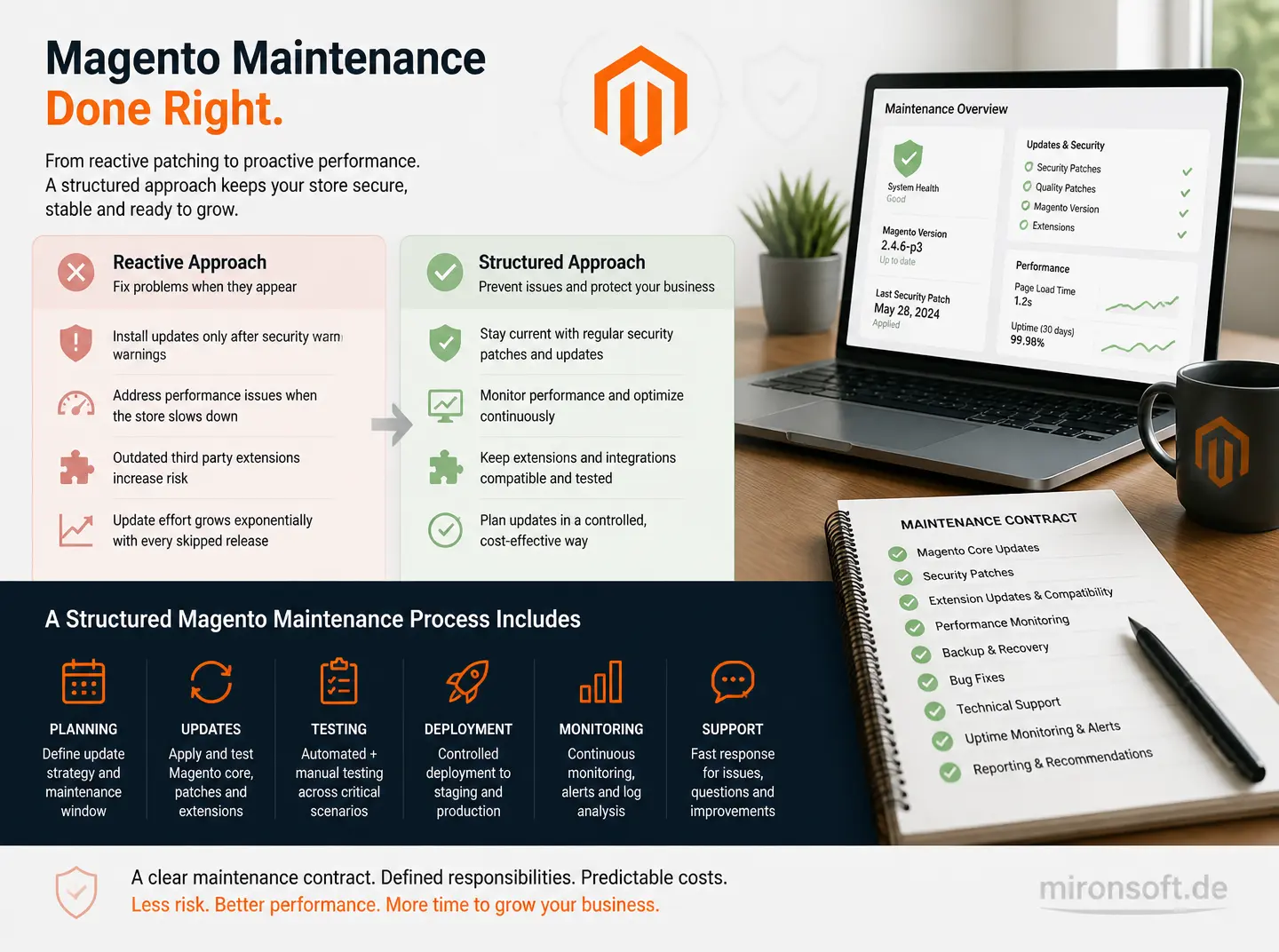 Magento 2 Maintenance and Support: Update Cycles, Security Patches, and Maintenance Contracts