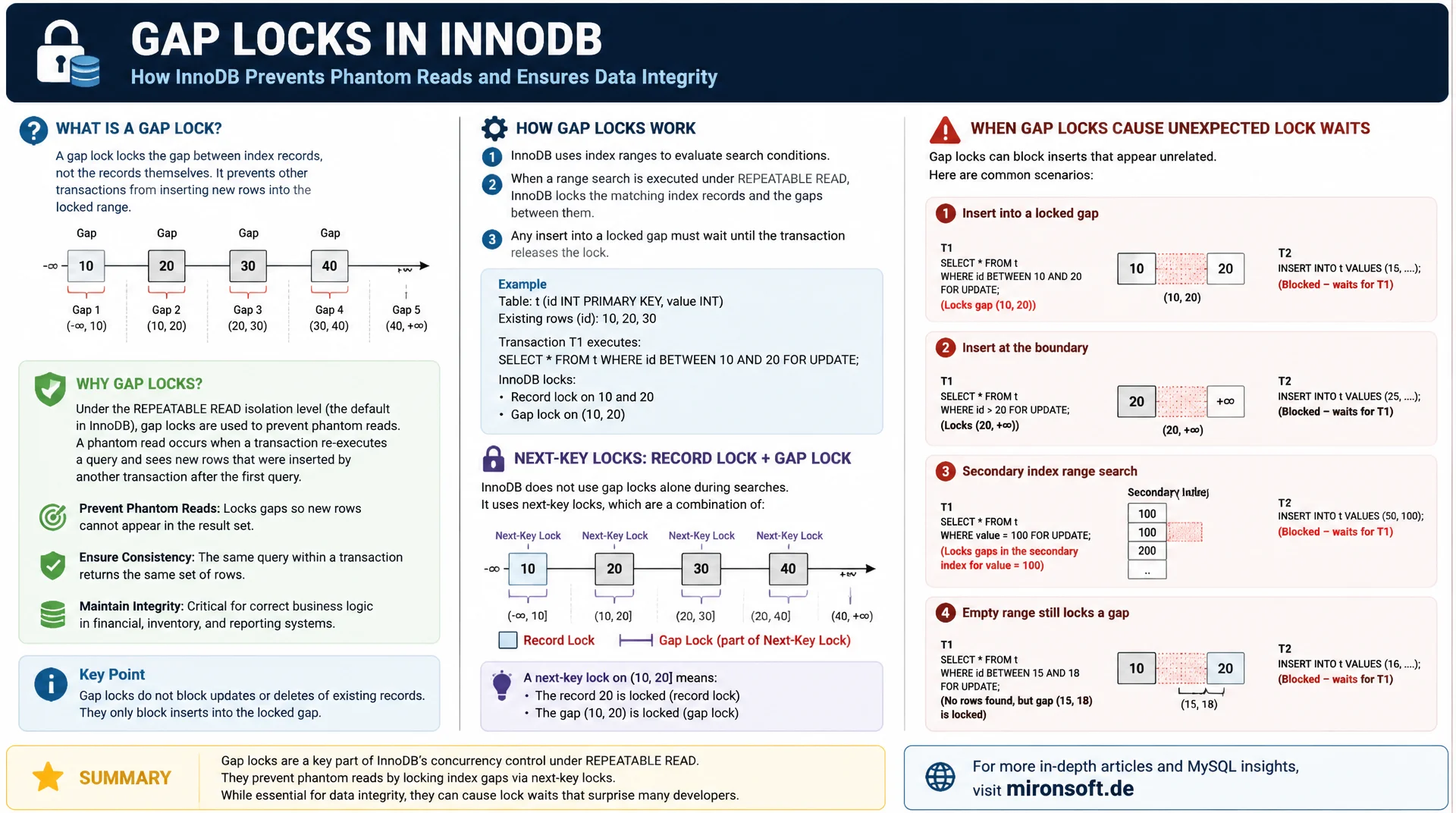 Gap Locks und Next-Key Locks in InnoDB erklärt
