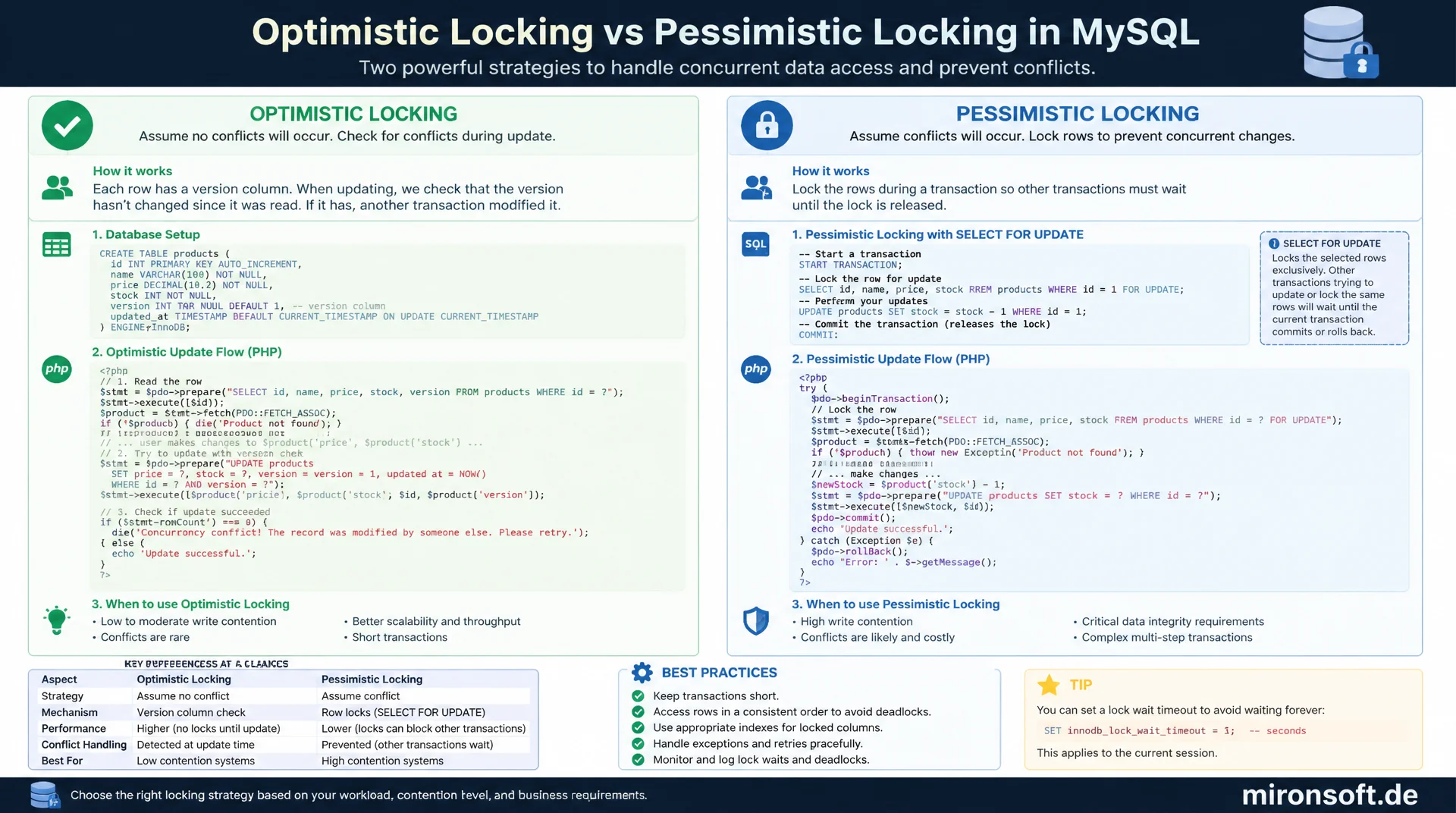 Optimistic vs. Pessimistic Locking in Anwendungen