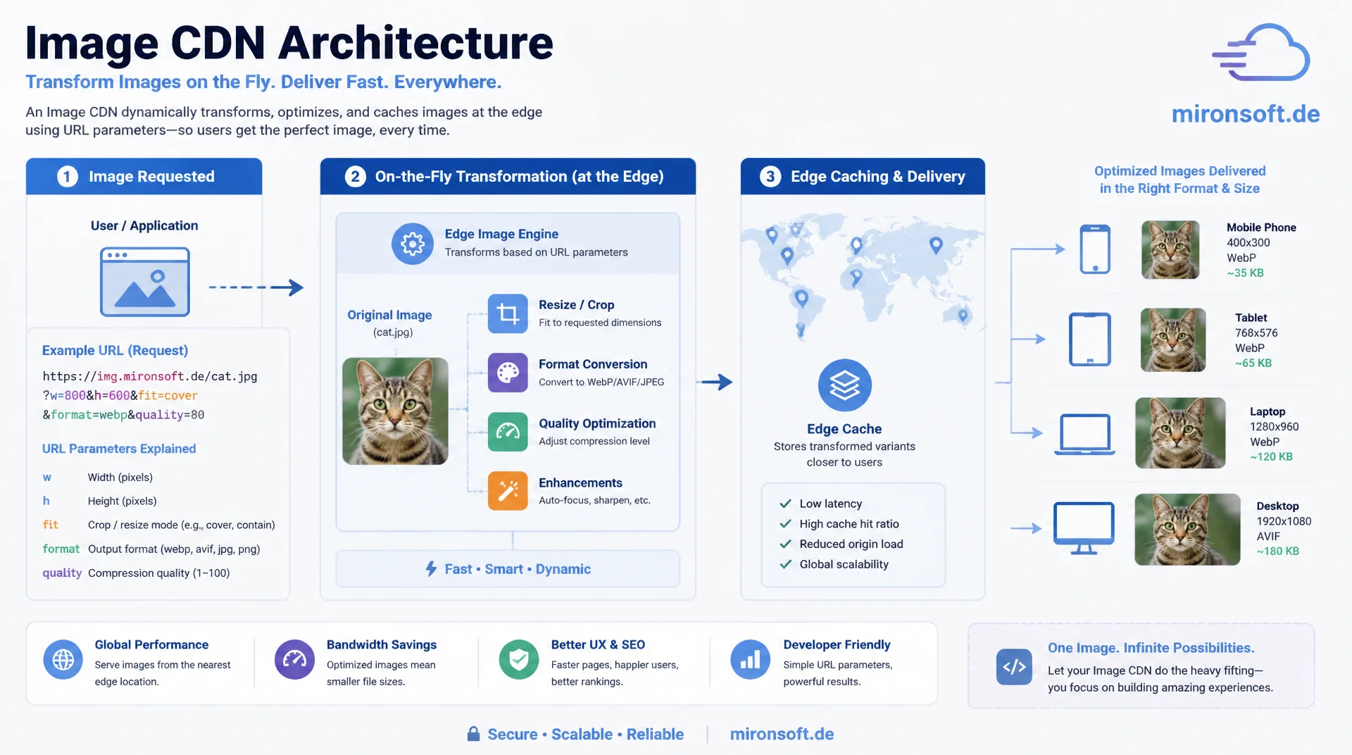 Image-CDN-Architektur für automatische Optimierung