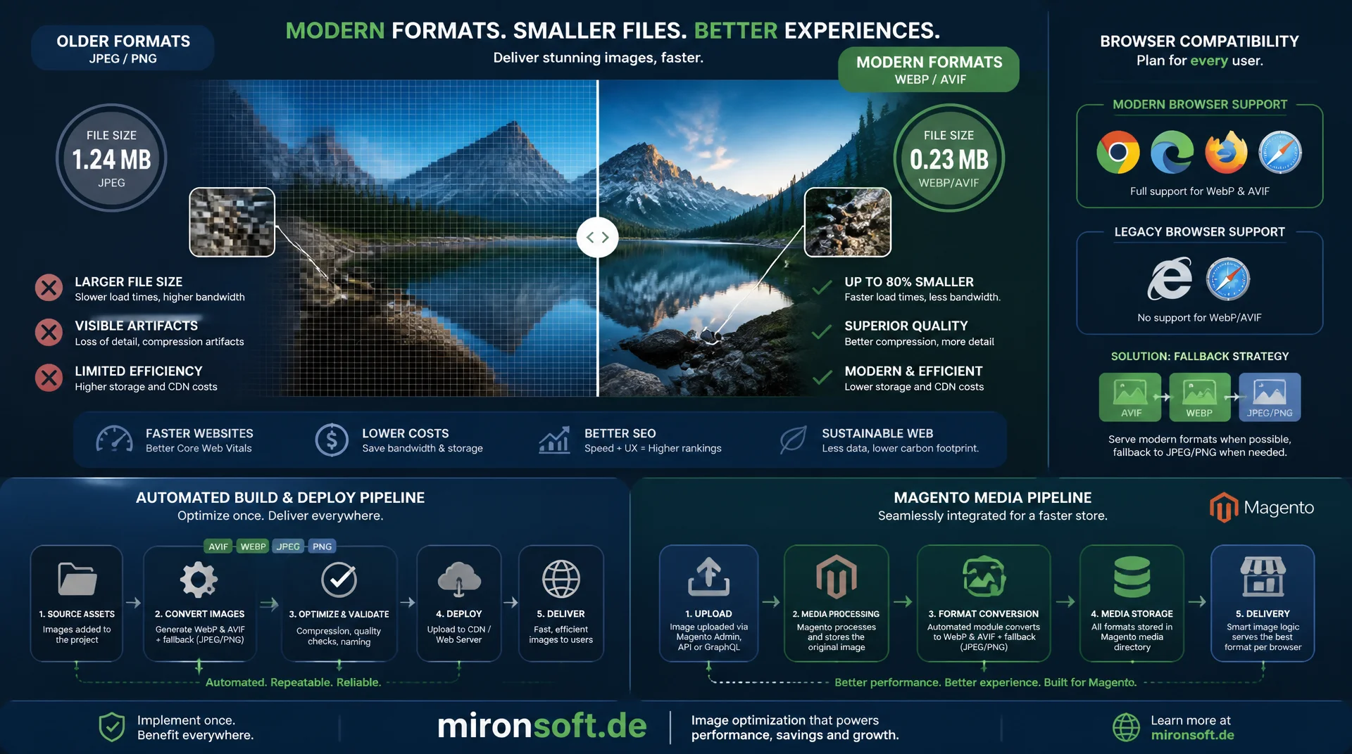 Moderne Bildformate in der Produktions-Pipeline: WebP, AVIF