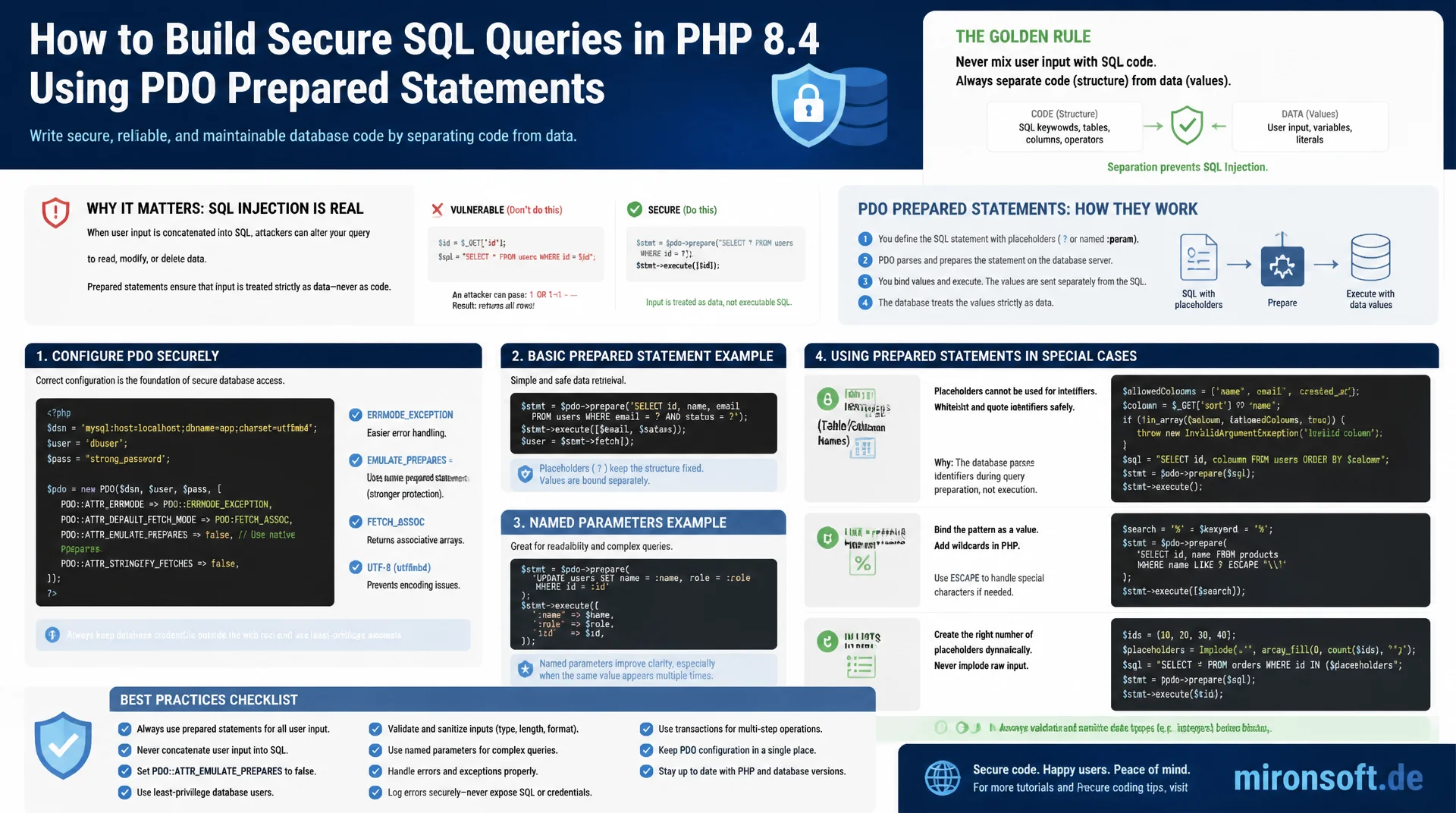 SQL-Injection vermeiden mit PDO Prepared Statements