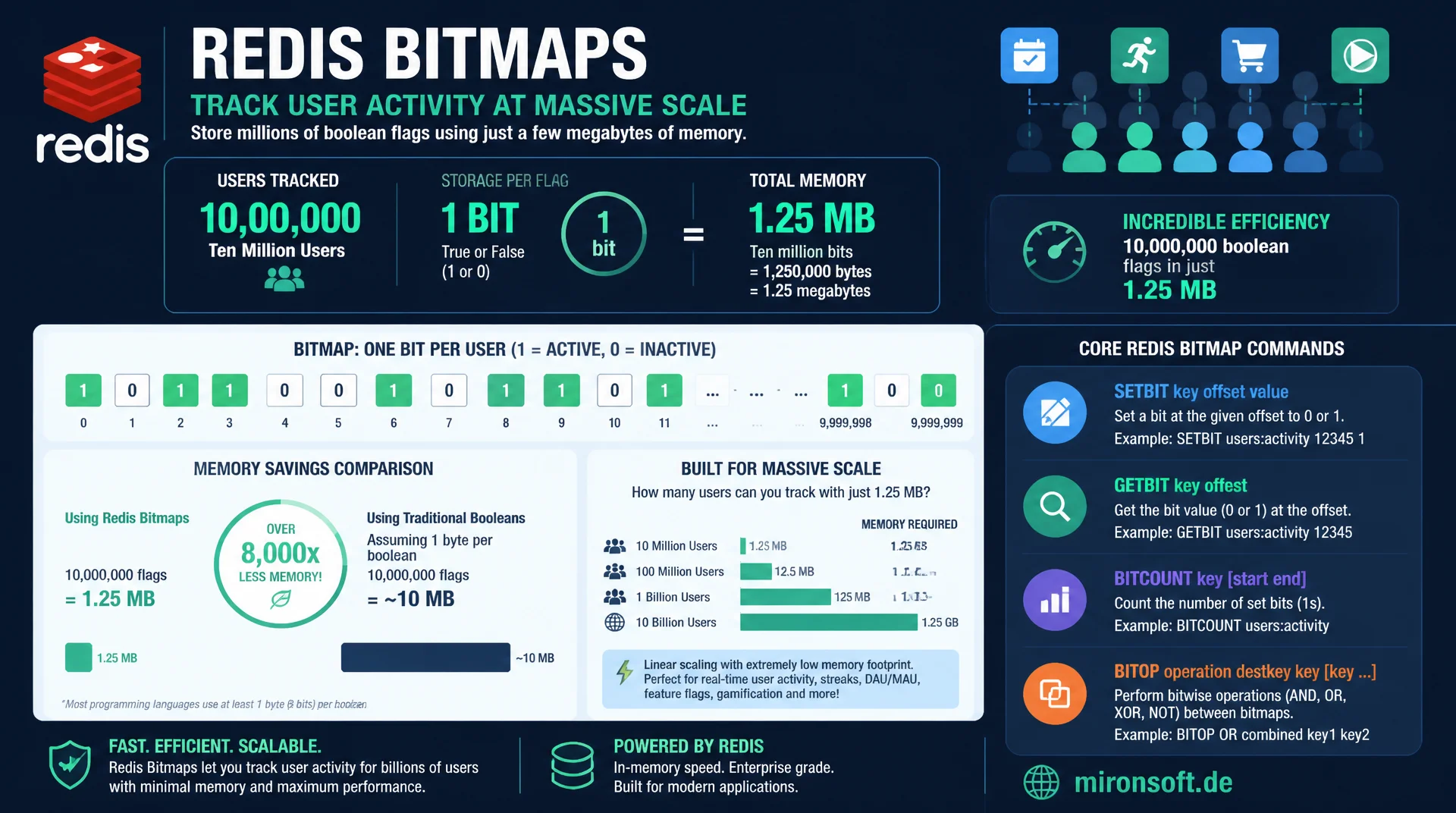 Redis Bitmaps fuer effiziente Flag-Speicherung
