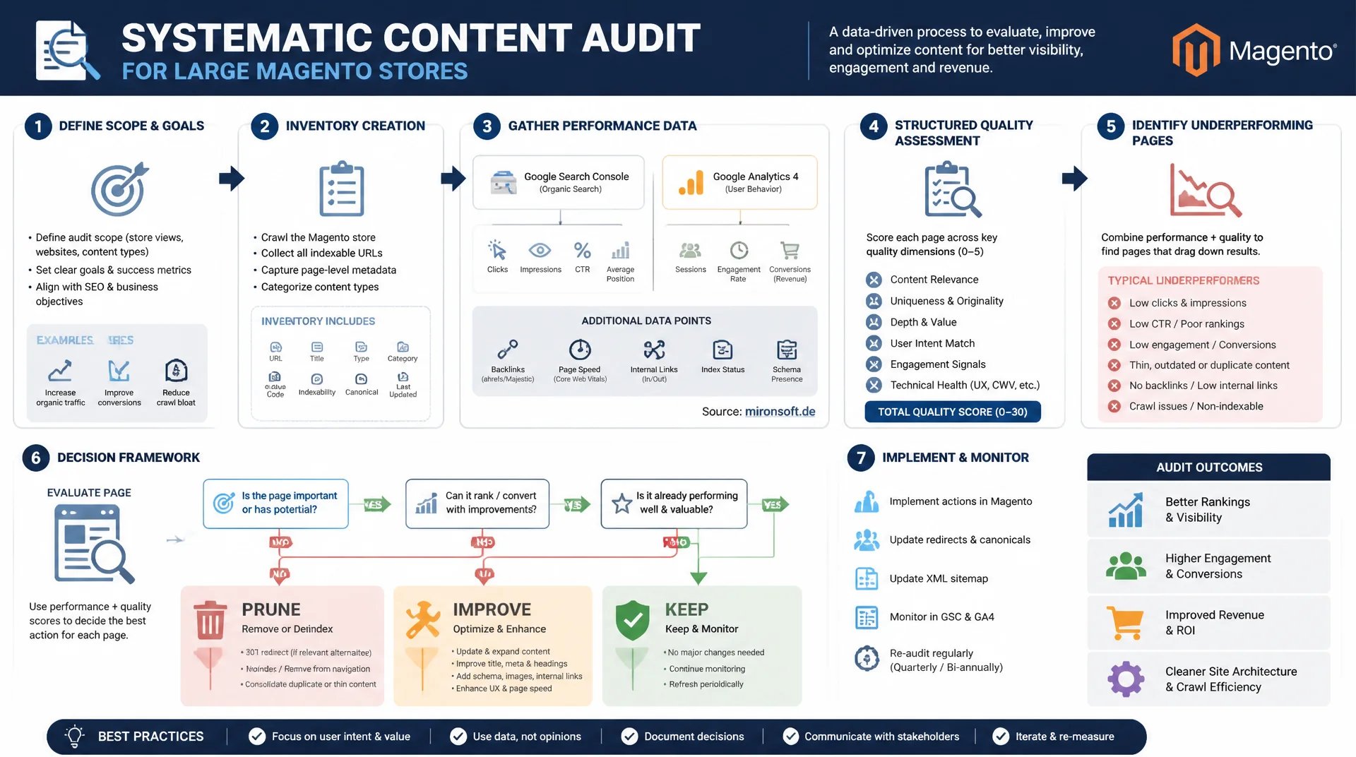Content-Audits durchführen: Unterperformende Seiten identifizieren