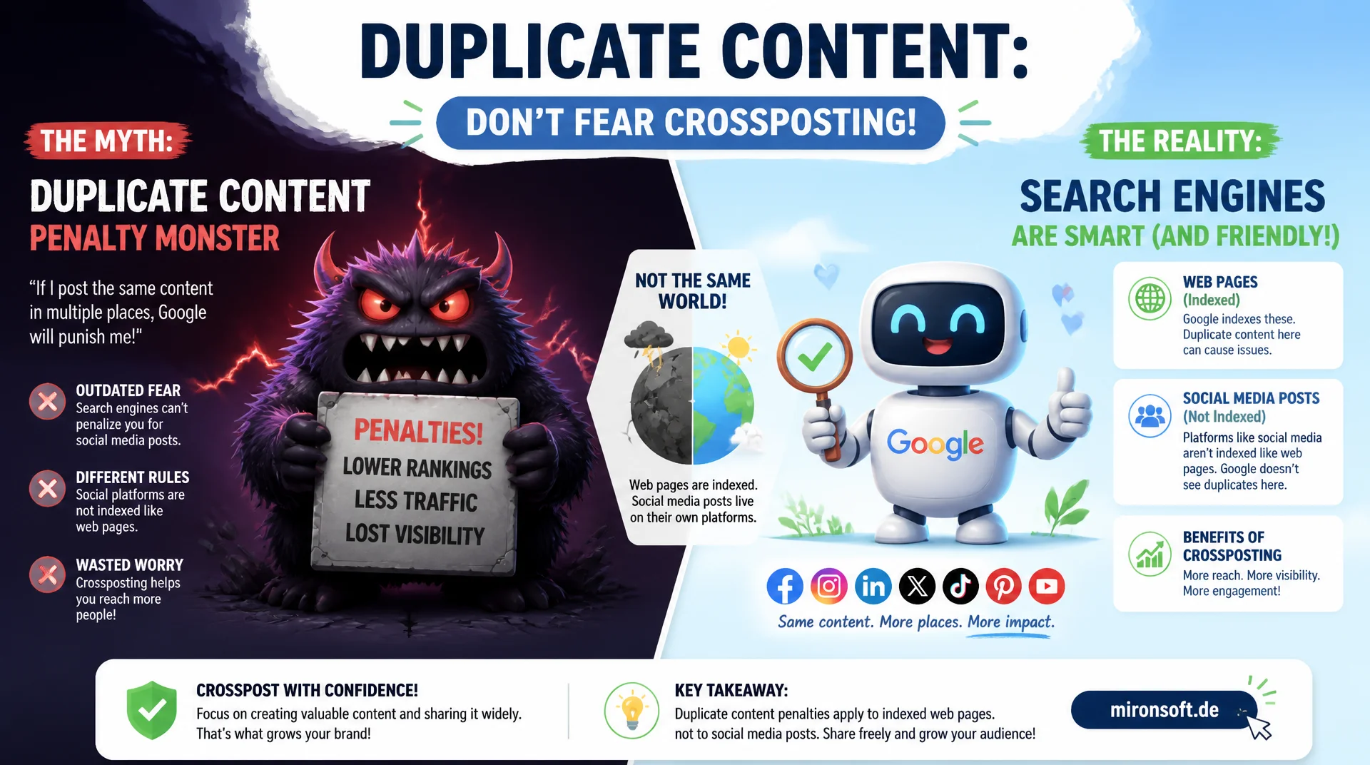 Crossposting zwischen Kanälen: Duplicate-Content-Risiken