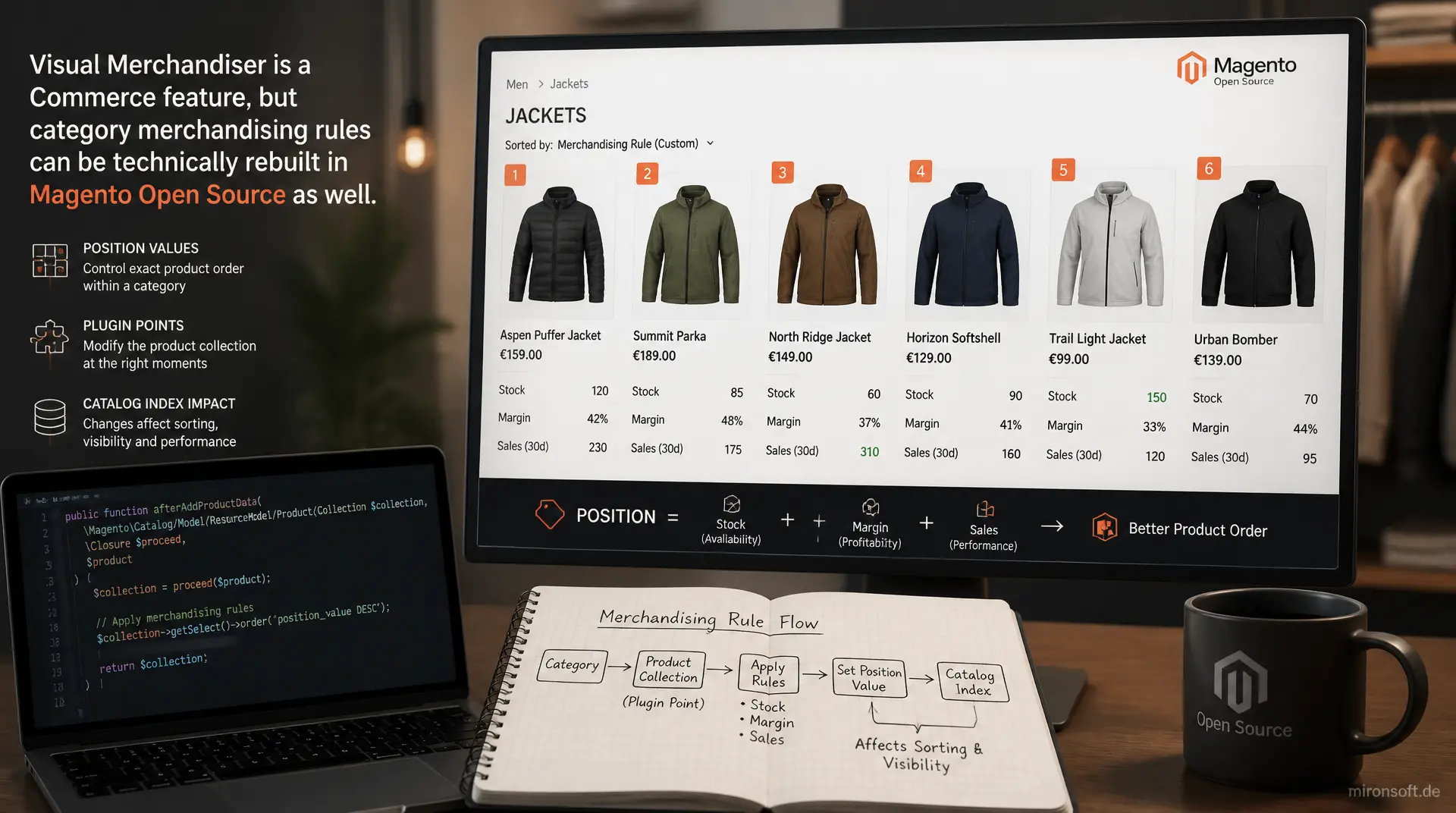 Merchandising-Regeln für Kategorien in Magento 2