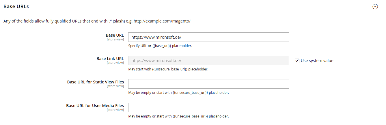 Base URLs Secure